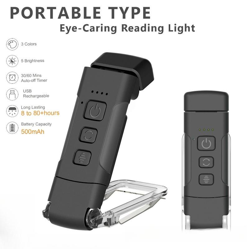 1PC Bookholder Light Bookmark Light USB Charging Portable Clip Light Desk Light Eye Protection Mini LED Card Book Light