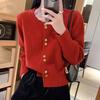 Women Knitted Sweater Jacket Retro Soft Cardigan Sweet Top for Autumn Winter