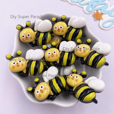 10PCS Painted Resin Kawaii Colorful Cartoon Animal Honeybee Flatback Stone Figurines Scrapbook DIY Decor Home Accessories Crafts