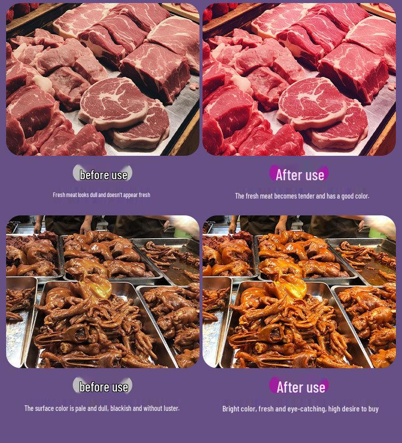 2025 High CRI Invisible Red Light for Fresh & Cooked Food: Enhance Meat, Seafood, Fruits, Vegetables