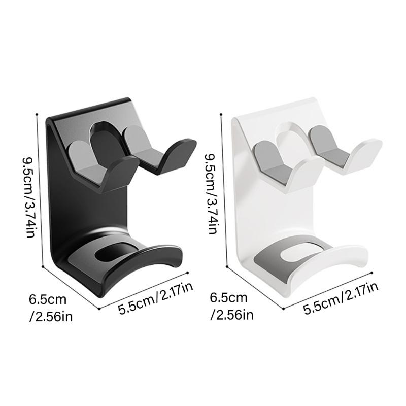 No Drill Headphone Hanger for Wall Mount Storage, Adhesive ABS Holder for Over Ear Headphones in Dorm and Office Areas