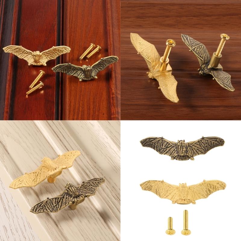 Comfort Metal Cabinet Handle Featuring Retro Chinese Style Bat Figure Good Luck Decors High Durability Not Rusts Quick Install
