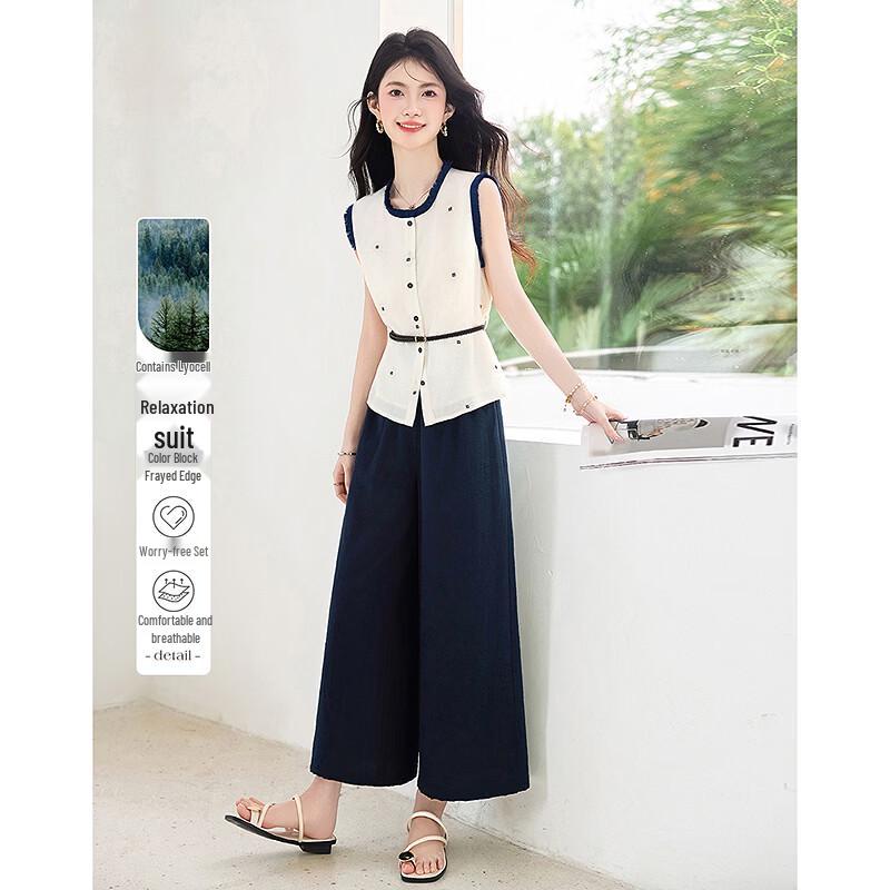 Women s Lyocell Blend Summer Two-Piece Set L