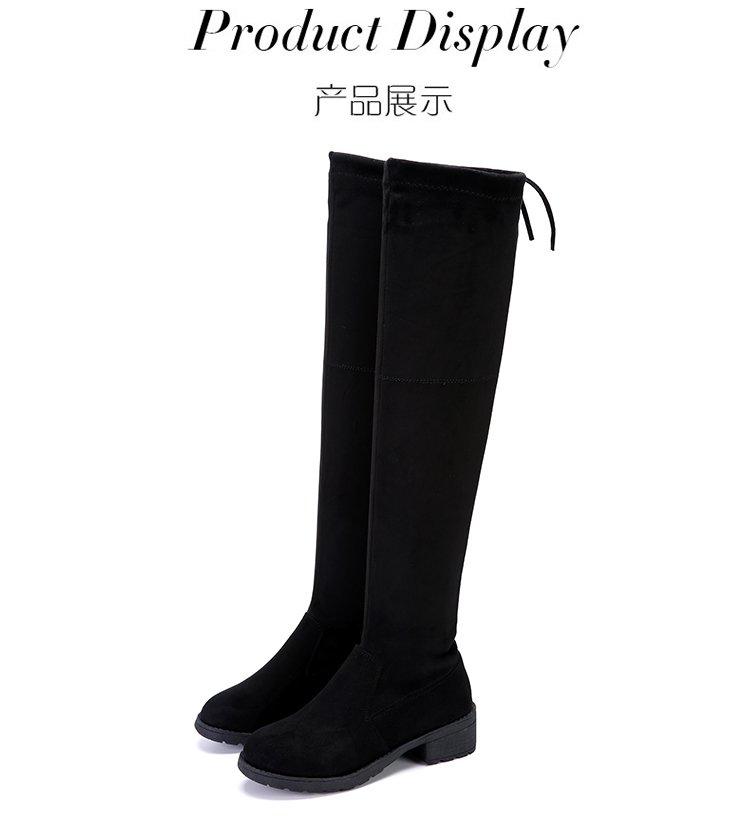 Over the knee boots for women  new high frosted medium heel thick and pointed elastic slim long boots for women