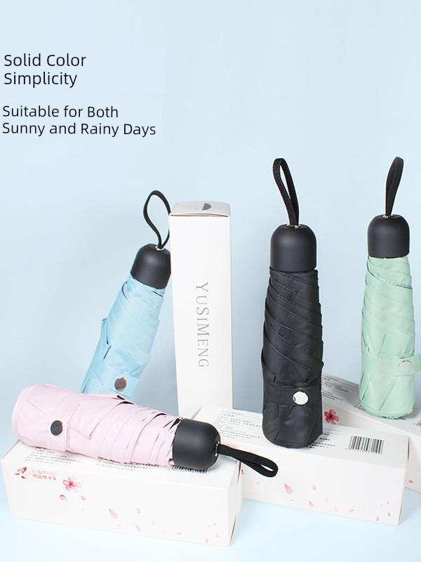 Yusimeng Ultra-Light 50% off Sun Umbrella with Black Coating for Sun Protection and Uv Protection, Mini, Compact, Portable Student Umbrella for Both