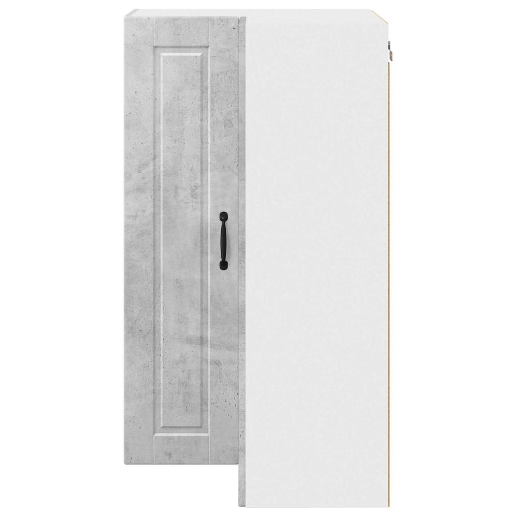 PORTO Wall Mounted Corner Cabinet Concrete Grey 57 x 57 x 100 cm Particleboard