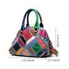 Genuine Leather Women Bag Color Stitching Soft Cowhide Handbag Large Capacity Shoulder Bags