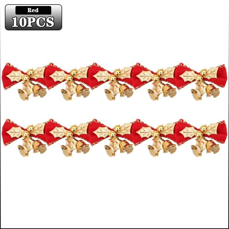 

Mini Christmas Bow with Bell Black and Gold Durable Polyester for Crafts Tree Wreath Holiday Decorations Xmas Ornaments