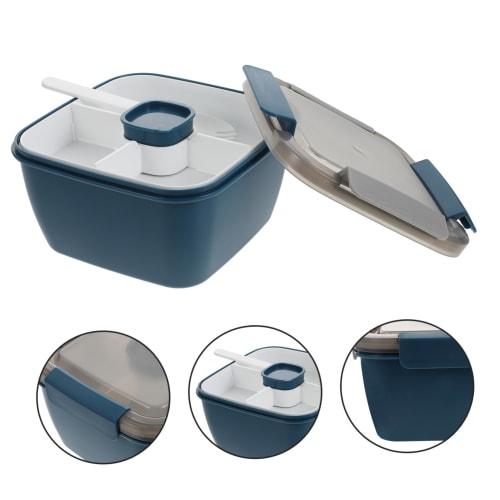 Cabilock Salad Lunch Container, Double-Layer Lunch Box, 1500ml, 4 Compartments, Lunch Container, Salad Fruit Container, Food Box, Salad Bowl, for Camp