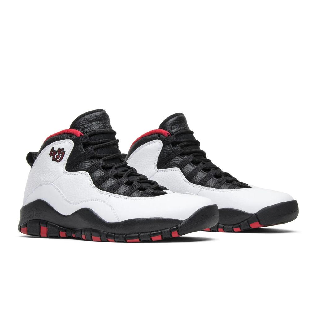 Air Jordan 10 'Double Nickel' (Unisex) White / Varsity Red-Black Vintage Basketball Shoes 310805 102