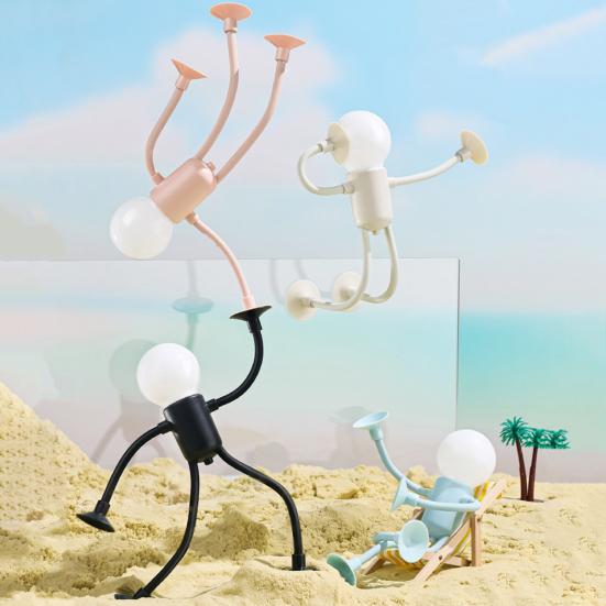 Nachtlicht Kreative Formverändernde Beleuchtung Verstellbarer Arm Nachtlampe Saugfuß Mini Dekorativ