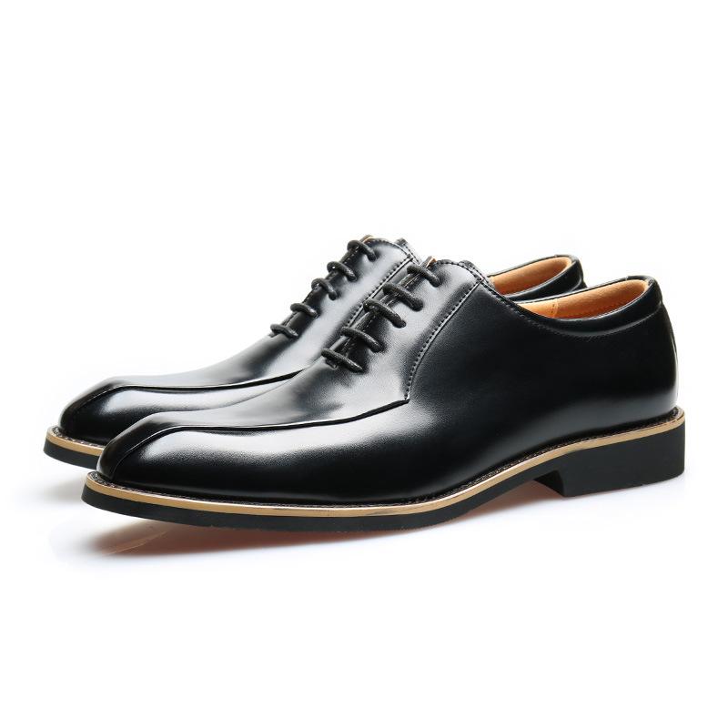 

Британские мужские деловые кожаные туфли с острым носком, оксфорды, мужские свадебные туфли жениха, летняя мужская обувь для внешней торговли 38 чёрный