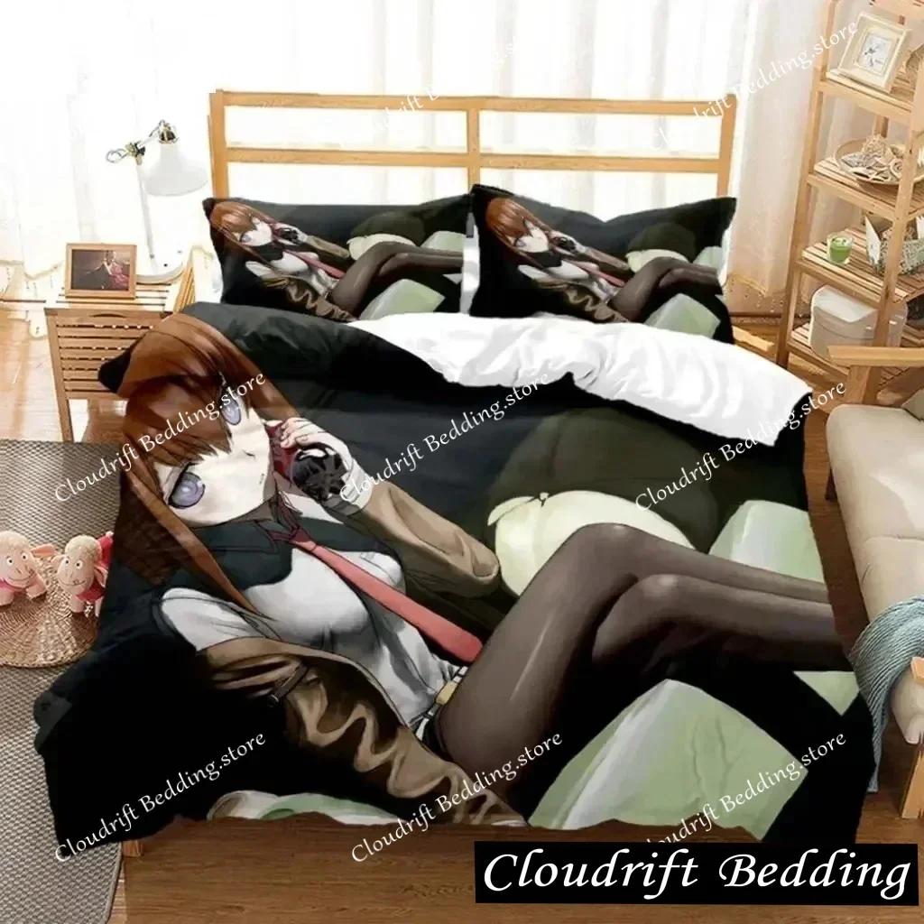 Anime Steins Gate Kurisu Makise Bedding Set Boys Girls Twin Queen Size Duvet Cover Pillowcase Bed Kids Adult Home Textile026