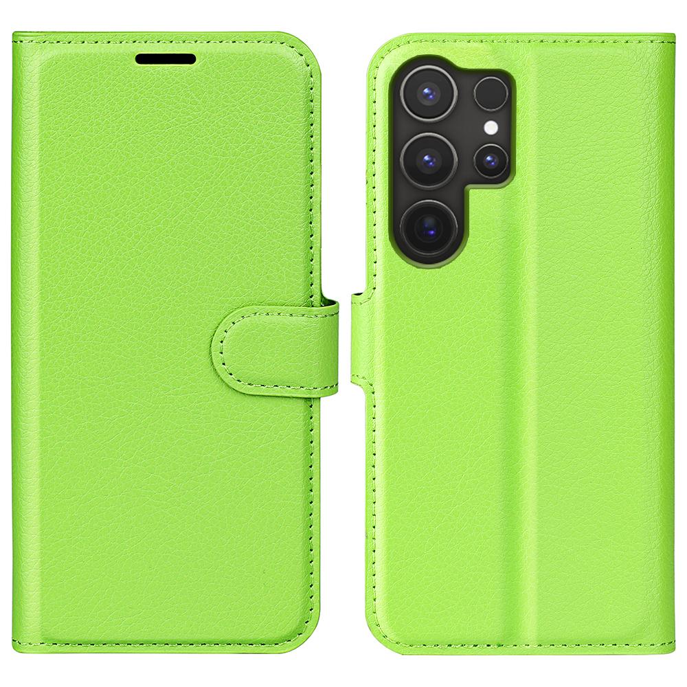 For Samsung Galaxy S24 Ultra Wallet Case Litchi Texture Shockproof Leather Flip Stand Phone Cover