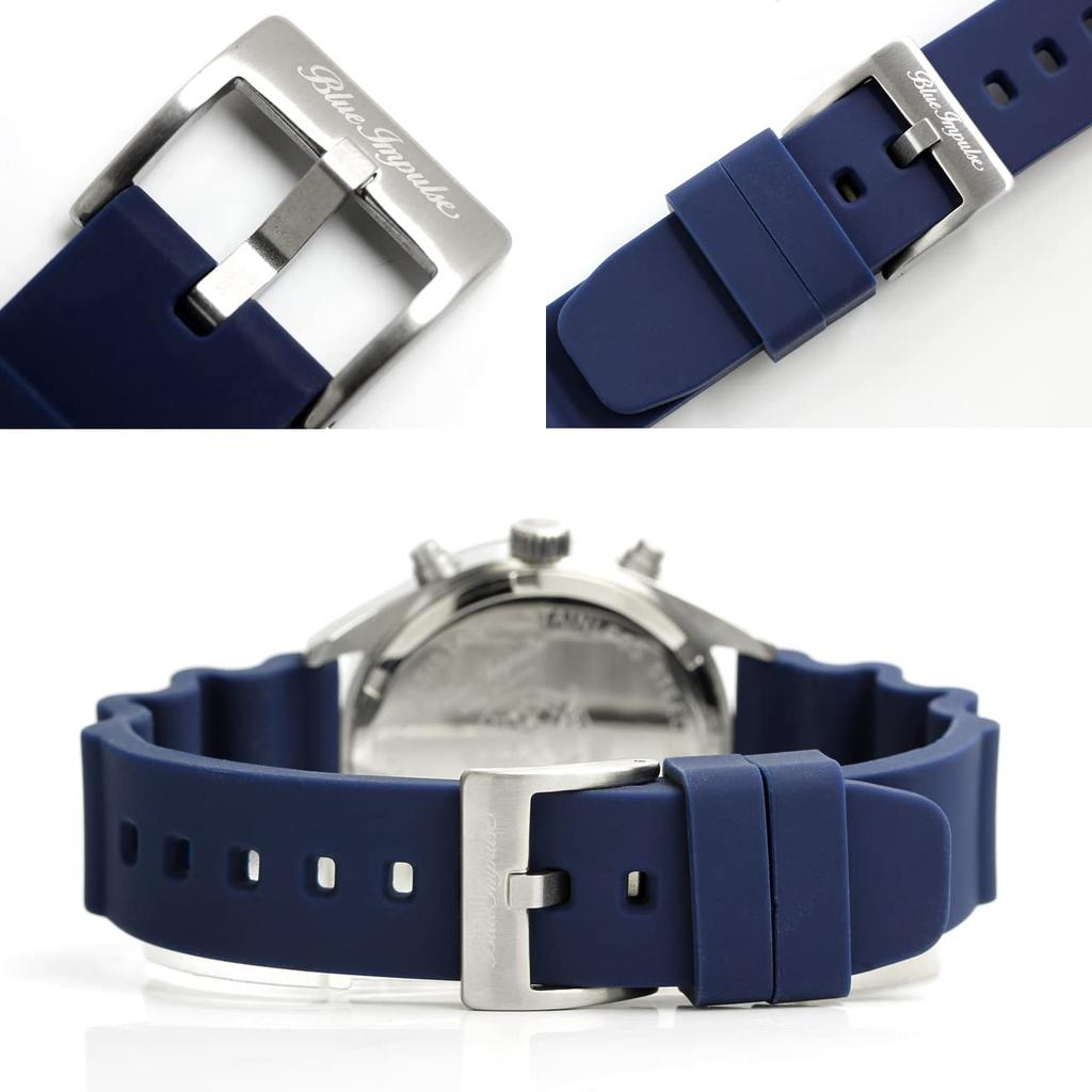 Blue Impulse Watch Replacement Strap Silicone Rubber Strap Replacement Navy Blue Width 20mm