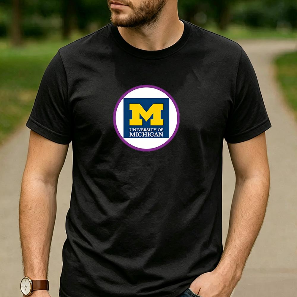 Vintage Retro University of Michigan Logo Cotton Graphic T Shirt Unisex Short Sleeve Alumni Graduate Holiday Birthday Gift Top