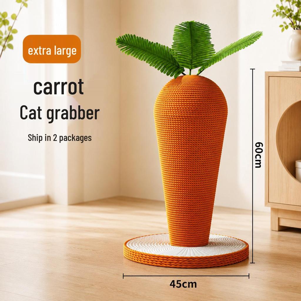 Cross Carrot Cat Climbing Frame & Sisal Scratching Post Toy for Nail Grinding & Itching Relief
