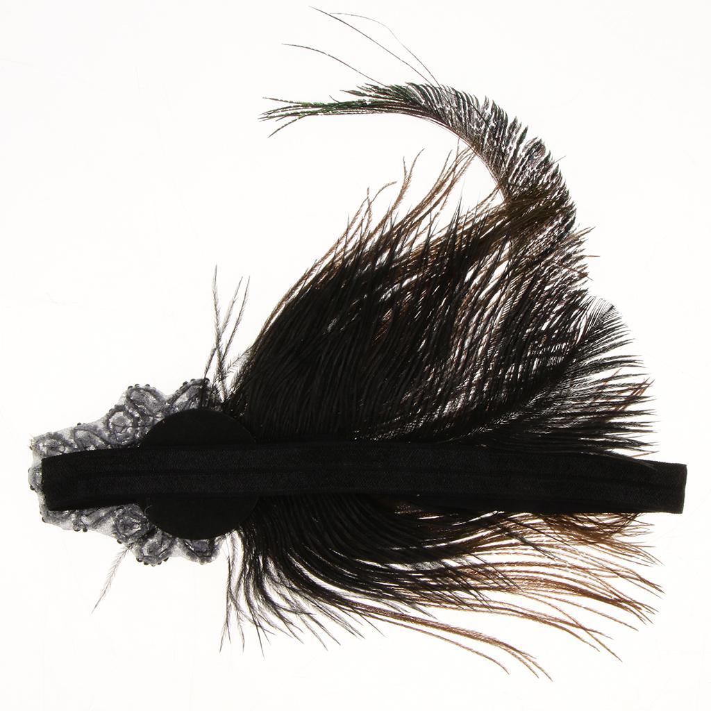 Vintage Peacock Applique Forehead Headband Headpiece Costume Elegant and Stylish 1920s