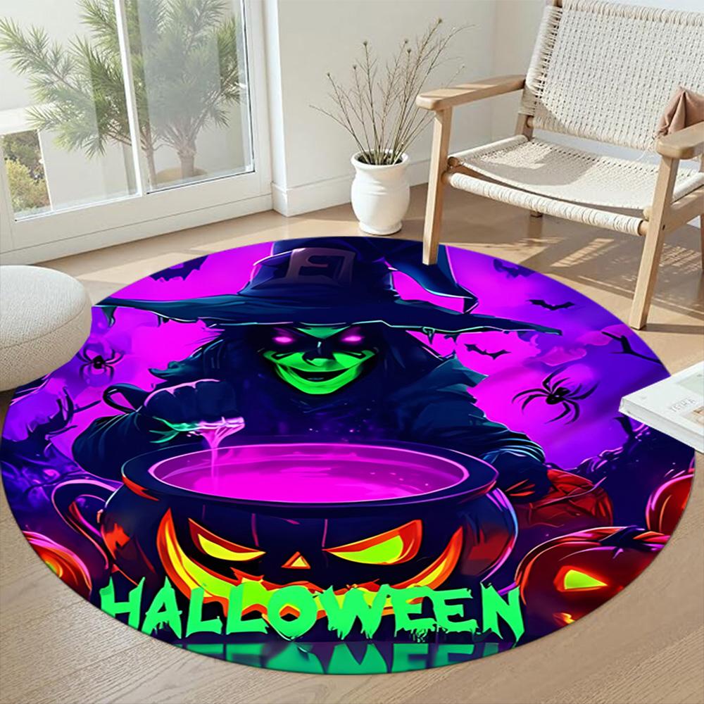 Witch Round Office Rug Perfect for Dining Room Study Room Kitchen Game Room Antislip Round Carpet Anime Office Decor Perfect Gift for Women Men