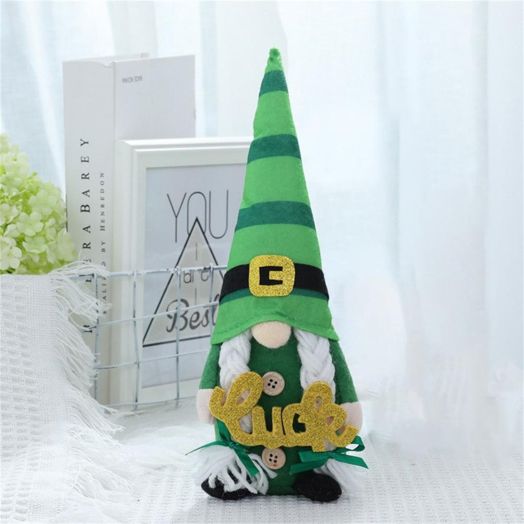 St. Patrick's Day Gnome Doll Swedish Elfs Dwarf Ornaments Set Handmade Dwarf Faceless Doll Gift Present Decorations