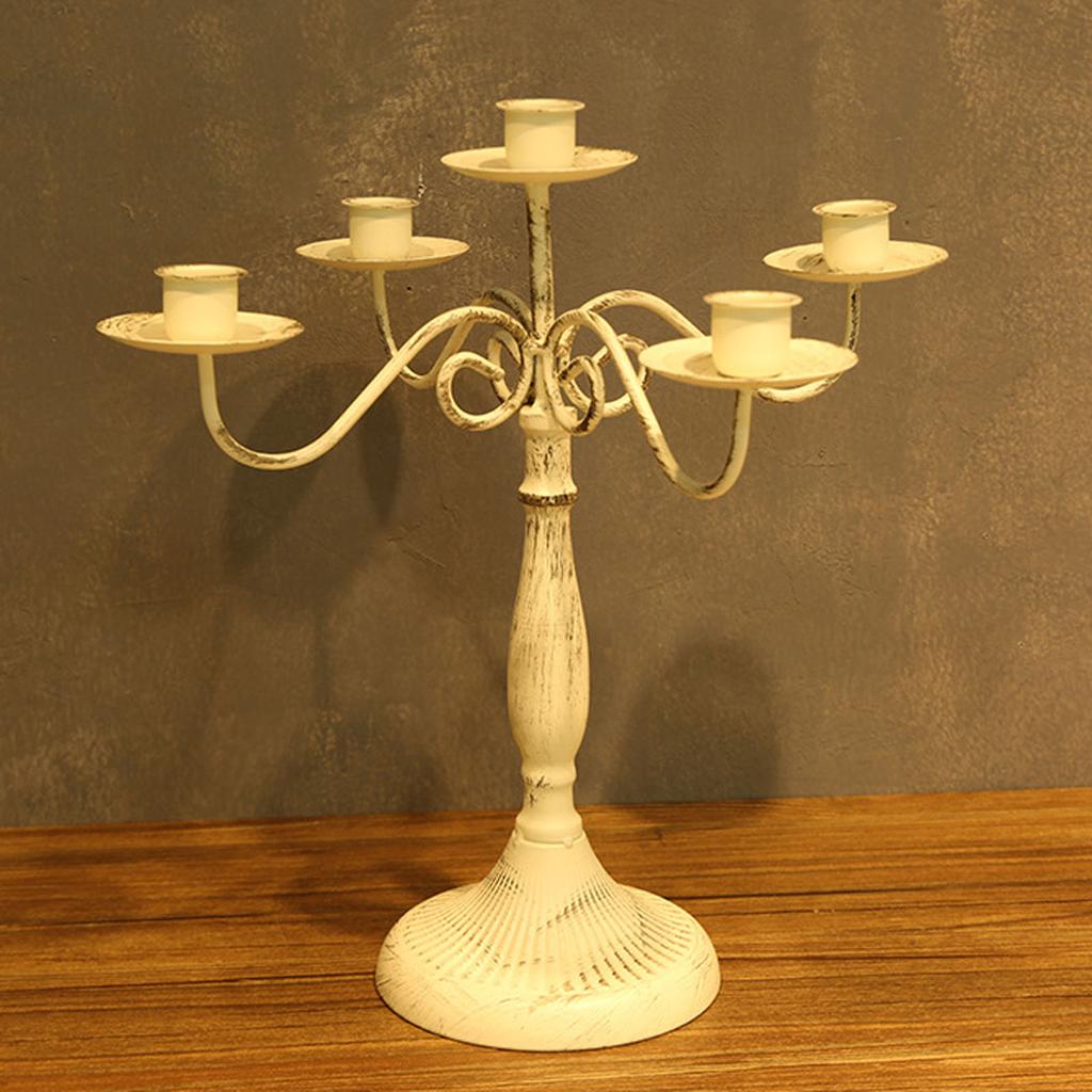 Eisenleuchter, Drei-, Kopf- & Fünf-Kopf-Kerzenhalter, Kerzenlicht-Dinner-Atmosphärendekor für Heim-Esszimmer