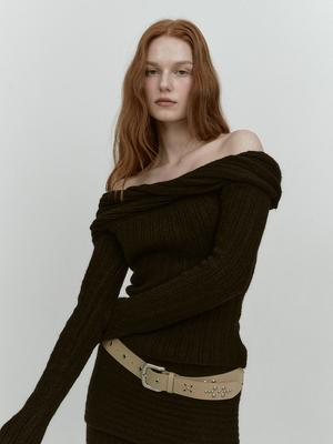 Asula Reverse Off Shoulder Knit (Black)