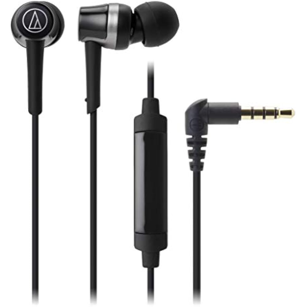 Audio-Technica ATH-CKR30iS BK Wired In-Ear Headphones with Remote and Microphone for Smartphones,...