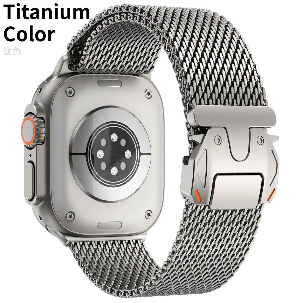 

Ремешок миланская петля для Apple Watch Band Ultra 3 49 мм 46 мм 45 мм 44 мм 42 мм Металлический из нержавеющей стали для iWatch Series11 10 9 8 7 6 5 Series11 46mm
