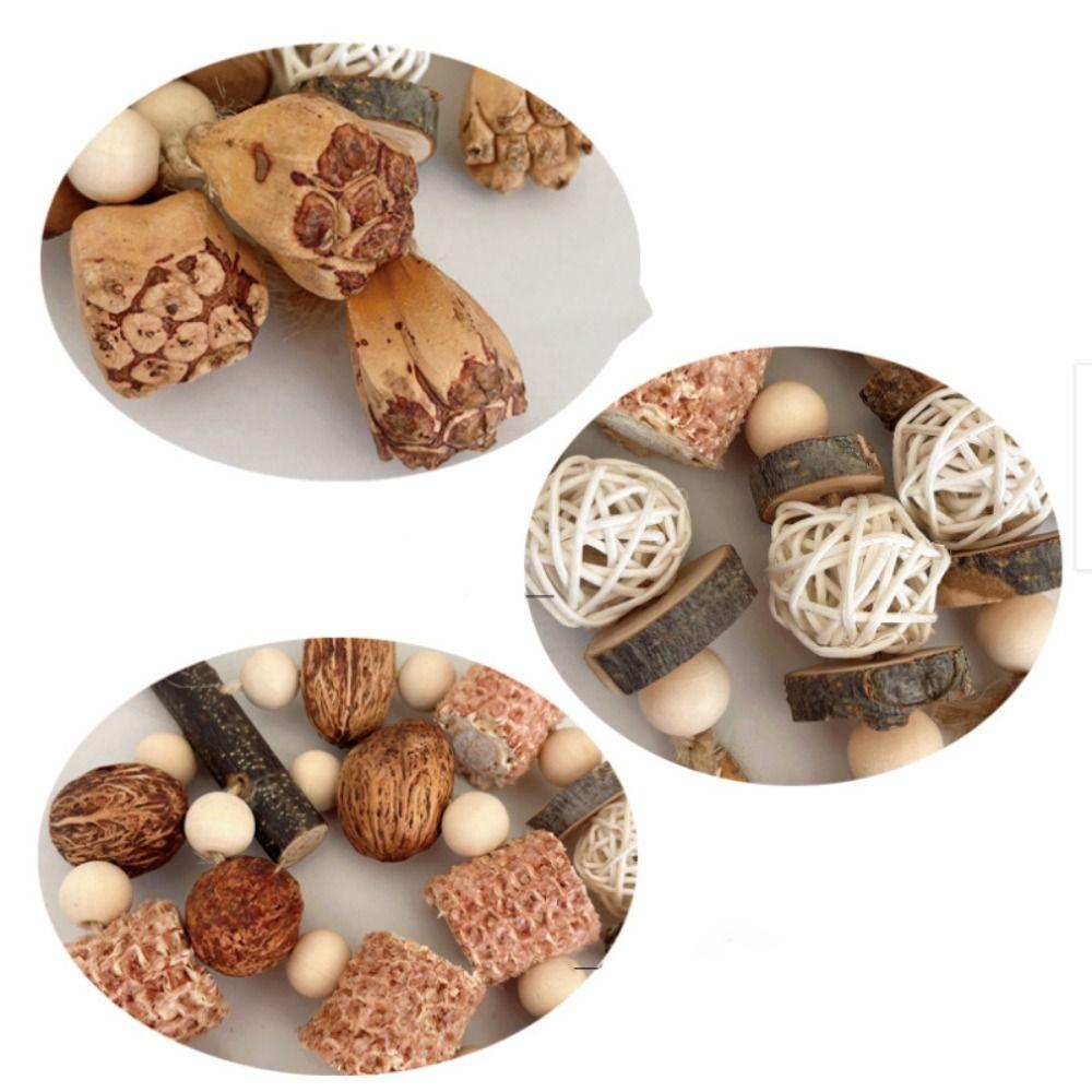 Natural Wood Bird Wood Nut Toy Corncob Bite Training Toy Parrot Chewing Toy  For Birds