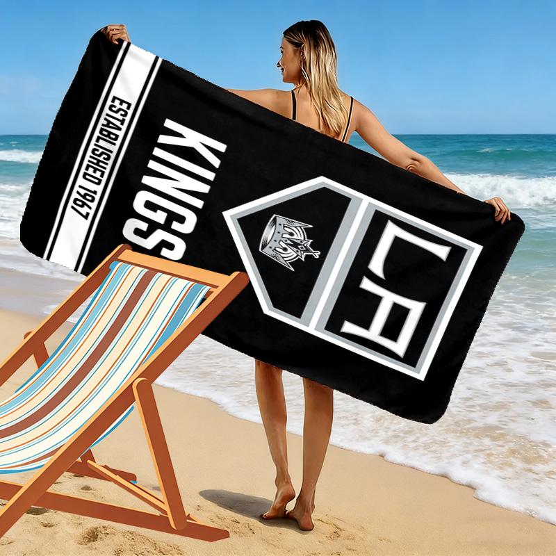 Los Angeles Kings Druck Strandtuch, Großes Weiches Schnelltrocknendes Handtuch für Strand Camping Schwimmen