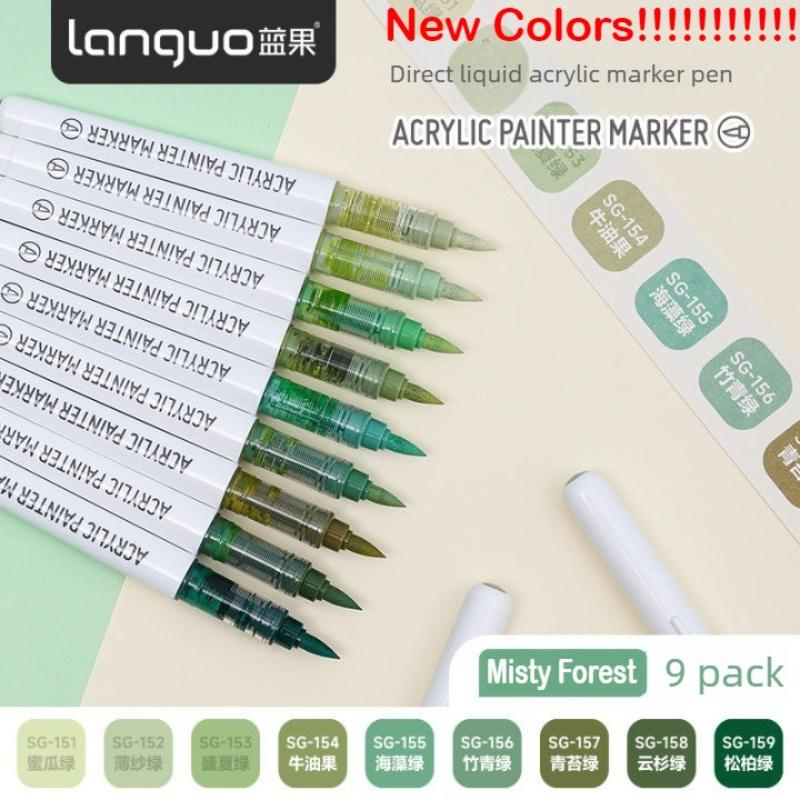 LANGUO 288/9 Colors Acrylic Paint Marker Pens Soft Brush Professional Drawing Pens for Graffiti School Stationery Art Supplies