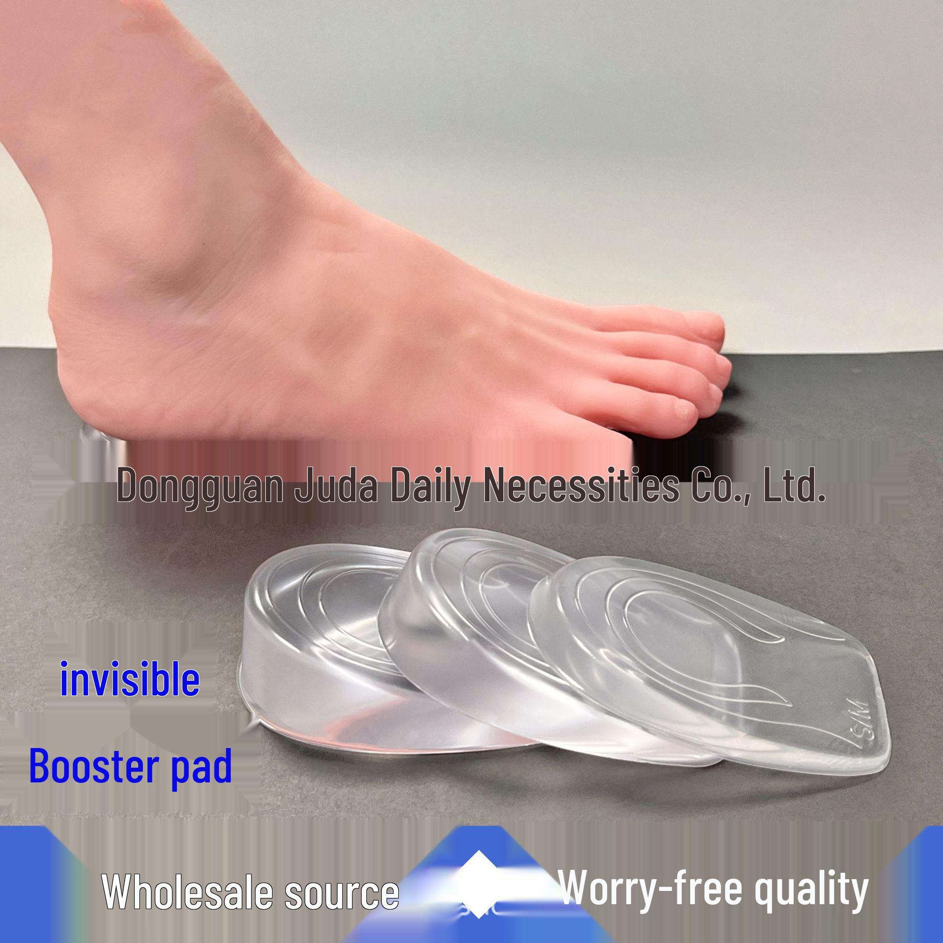 Прозрачные силиконовые стельки-подпяточники: Невидимые амортизирующие стельки-подпяточники для мужчин и женщин 1cm Single Transparent Silicone (Unisex)