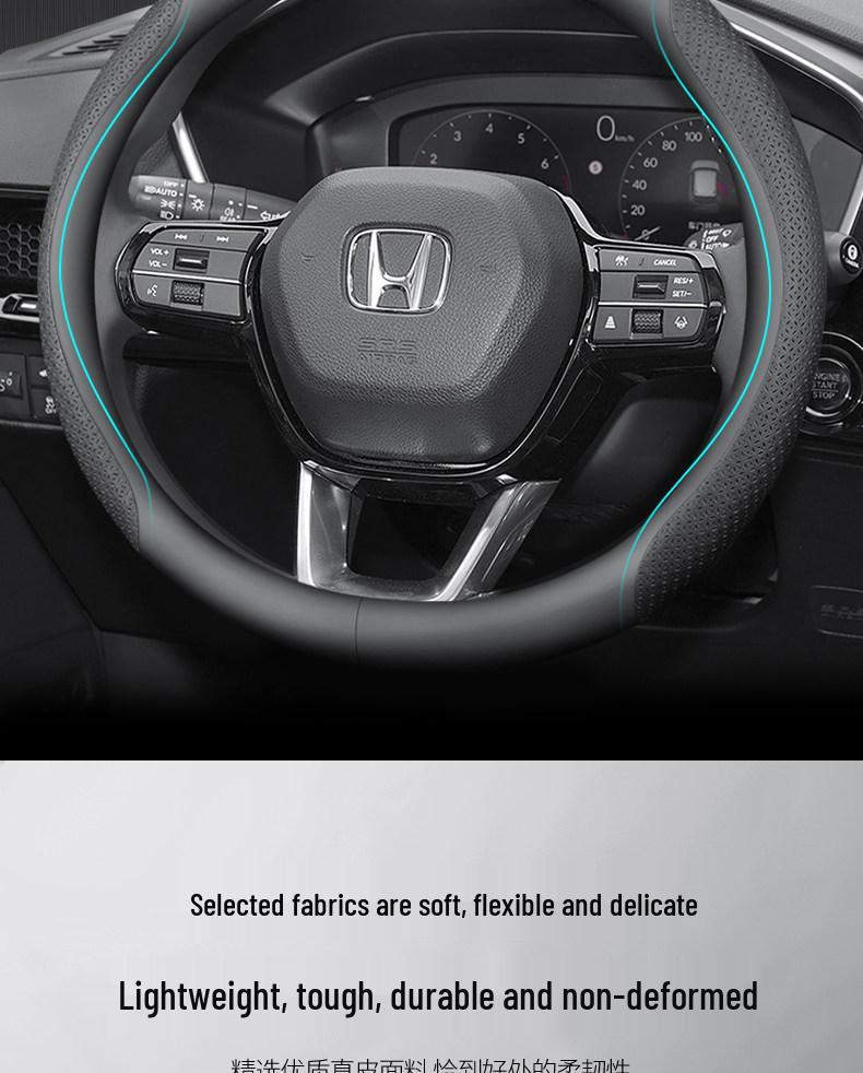 Genuine Leather Steering Wheel Cover for Honda Jien Rui Gienia 17/18/19 Models - All Seasons Universal Fit
