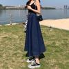 Spring Autumn Women's Fashion High Waist Casual Denim Skirt Mid-length A-line Skirt