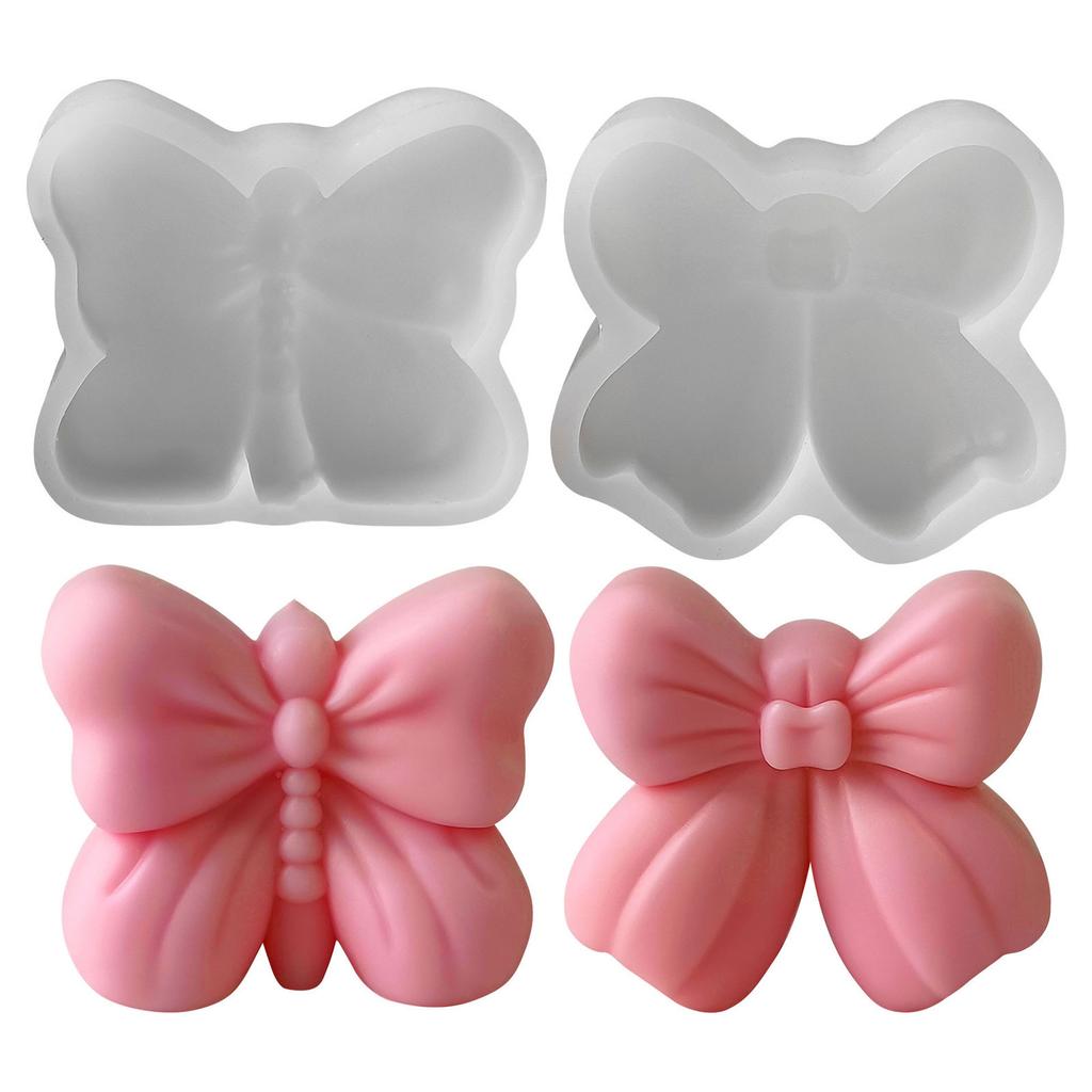 Bows Shaped Candle Molds Casting Molds Lovely Bowknot Silicone Mould Ornament Molds Plasters Molds Epoxy Resin Molds