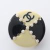 Used CHANEL COCO Mark Earring Gold Plated Plastic White Black Gold Used