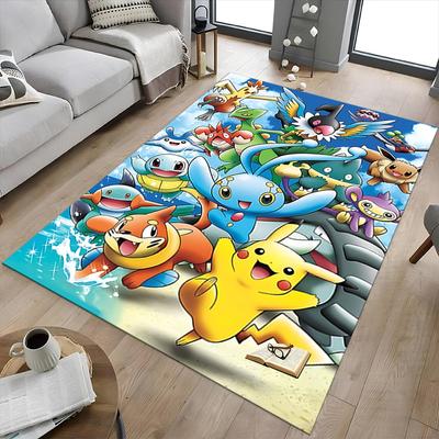 Pokemon Adventure Carpet For Playroom Bedroom Living Room Sofa Home Decorkids Game Area Rug Nonslip Floor Mat