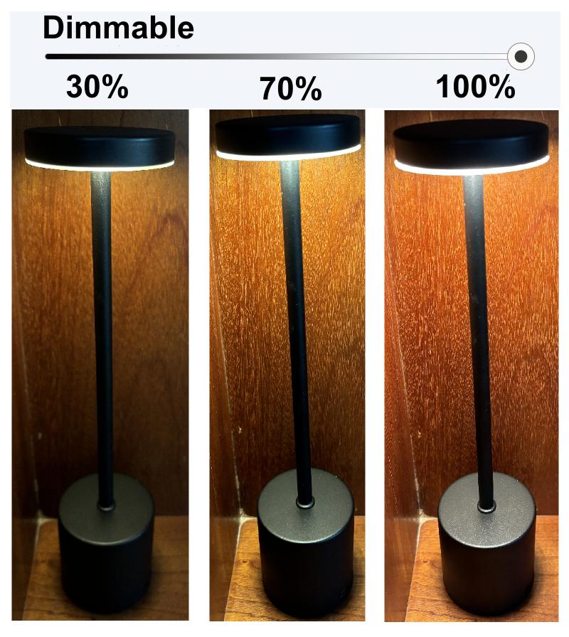 Lampka nocna LED z akumulatorem USB, bezprzewodowa, dotykowa, stołowa, do klubów, barów, hoteli, domów, ściemnialna, nastrojowa lampa biurkowa