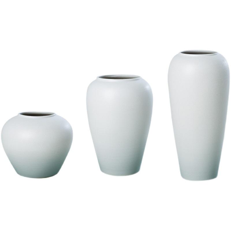 Modern Minimalist Ceramic Vase for Flower Arrangement - Decorative Pottery Jar for Living Room and Entry Table