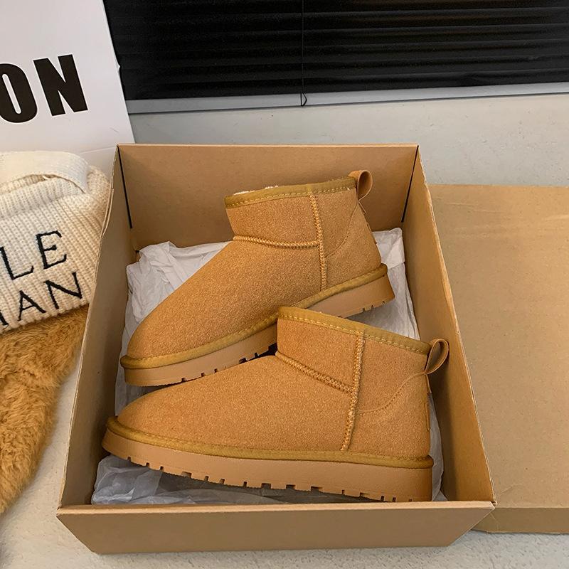 

2024 осінь і зима оксамитові потовщені хлібці універсальні бавовняні туфлі жіночі товсті підошви підвищені неслизькі теплі снігові черевики 40 малиновий