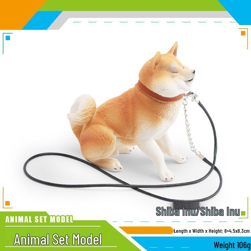 Shiba Inu Model with Leash: Adorable Pet Dog Decor Ornament