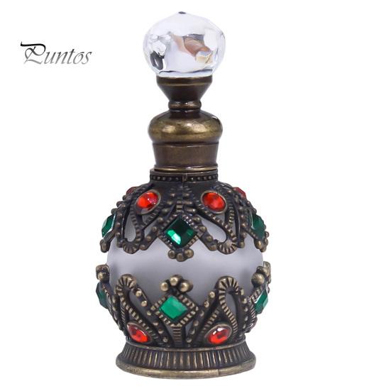Kompakte Parfümflasche 15ML Vintage Luxus Nachfüllbare Flasche, Ätherisches Öl & Duft Glasspender Dubai Arabischer Stil Leerer Behälter für Reisen