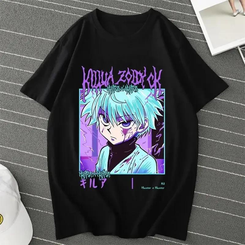 Anime Hunter X Hunter Killua Zoldyck Unisex T Shirt Unisex Women Casual Fashion Harajuku Short Sleeve Crew Neck Unisex Unisex T Shirt