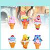 Adorable Disney Winnie The Pooh Strawberry Ice Cream Cosplay Doll Set 9.5cm Pvc
