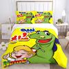 Custom Name Colorful Name Cartoon Print 3Pcs Bedding Set Duvet Cover With 2 Bedro Pillowcase Home Birthday Gift