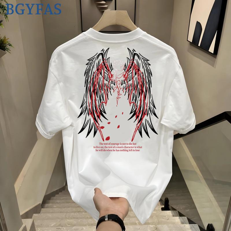 American Ruffian Handsome Short-sleeved T-shirt Young Men and Women Summer Trend Personalized Printing Niche Loose Half-sleeved Top Round Neck