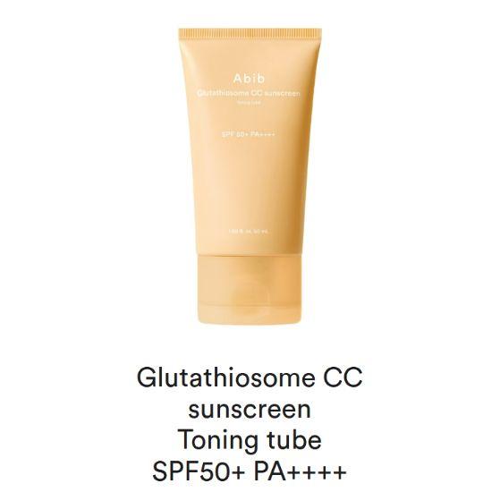 Abib Sunscreen SPF50+ PA++++ /Glutathiosome CC Sun Cream/ Heartleaf Mild Sun Cream/ Hyaluron Sun Serum Glutathiosome CC Sun Cream