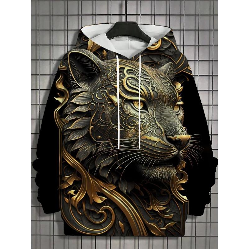 Bandana Print Men's Fashion 3D Print Hoodie Hoodies Blue Brown Crew Neck Fall Winter Designer Hoodie Sweatshirt