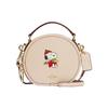 Peanuts Snoopy Canteen Cow Leather Handbag , Shoulder Bag , Crossbody Bag Small Women's Ecru (Unisex) Handbags CE845 IMOQY