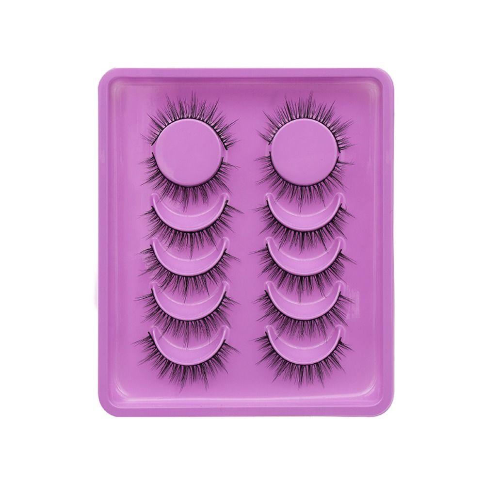 6 Pairs 3D Faux Mink False Eyelashes Black Band Eye Lashes Handmade Lashes Eyelash Extension